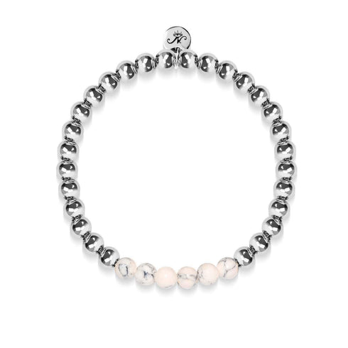 Begeistert | Silber | Creme Türkis | Edelstein-Ausdrucksarmband